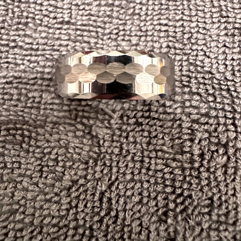 Silver tone Tungsten Ring